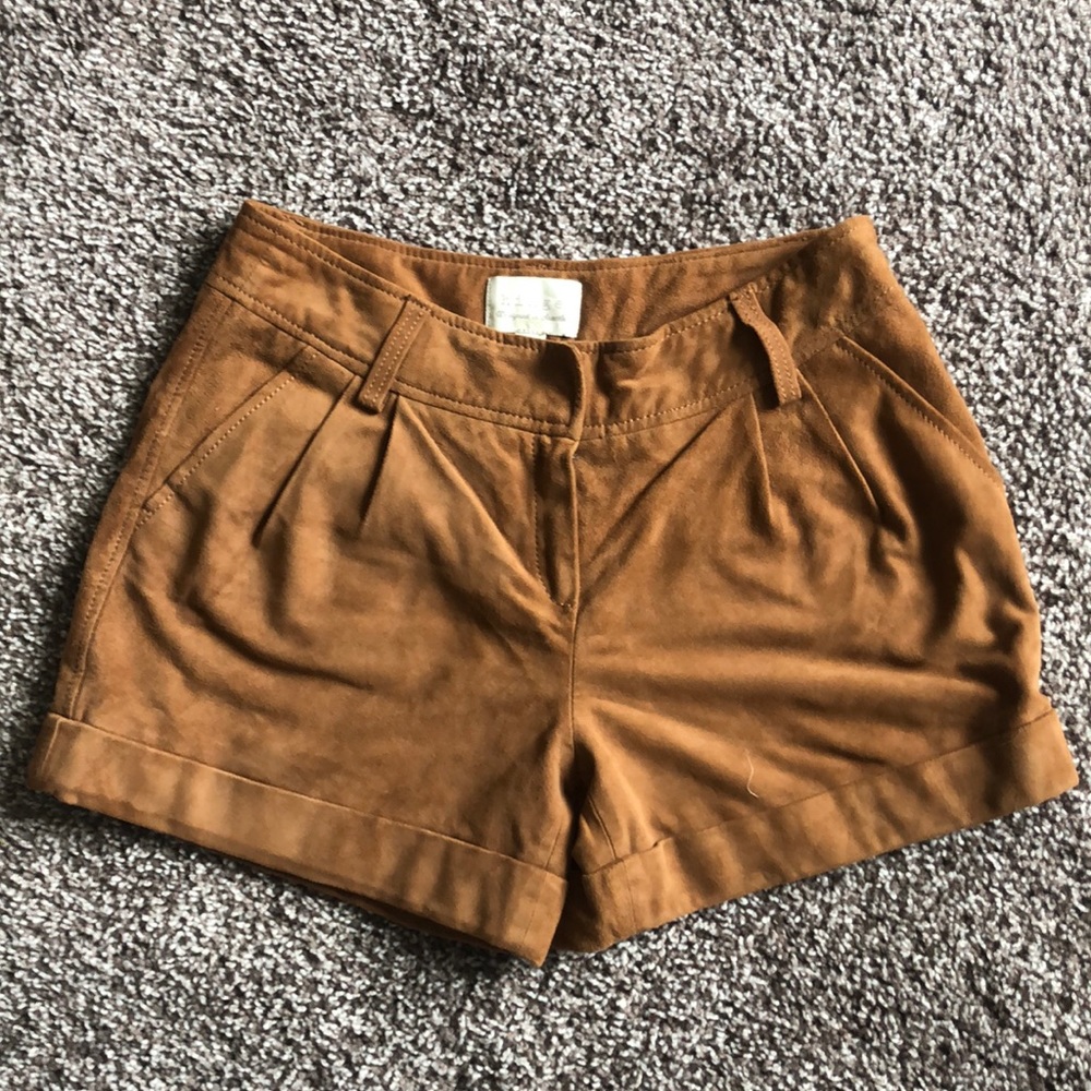 Brown suede shorts